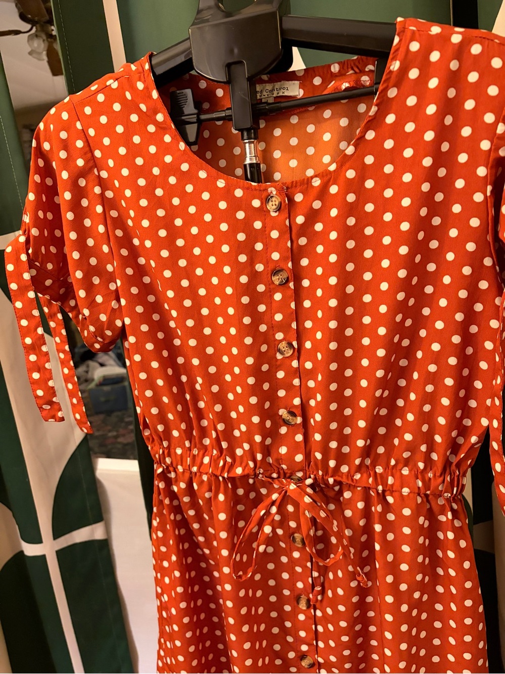 Orange polkadot dress